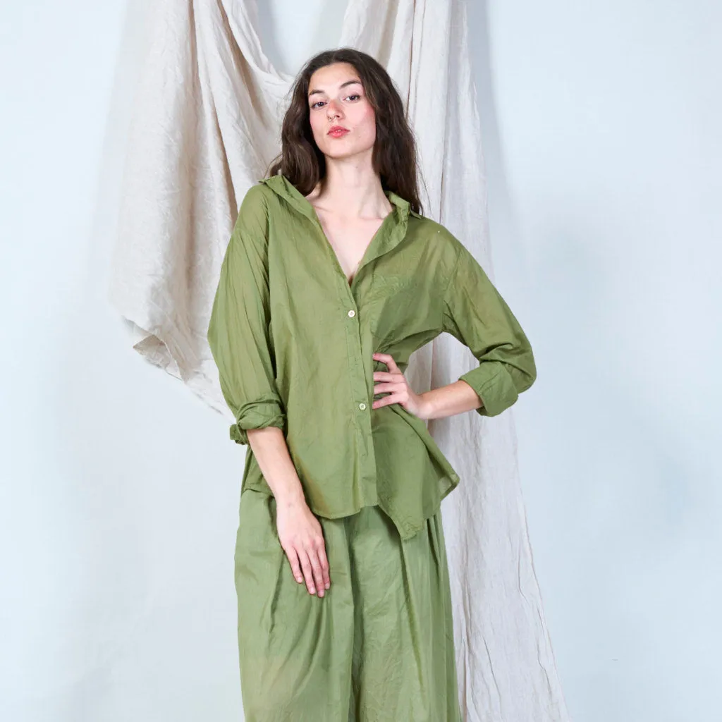 100% Cotton solid color oversized shirt wholesale