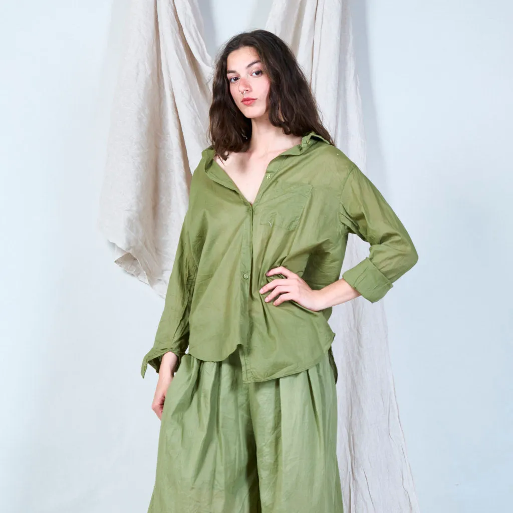 100% Cotton solid color oversized shirt wholesale