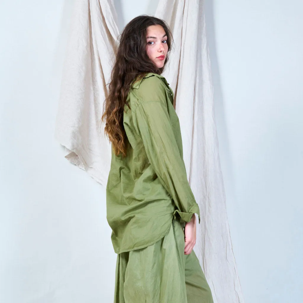 100% Cotton solid color oversized shirt wholesale