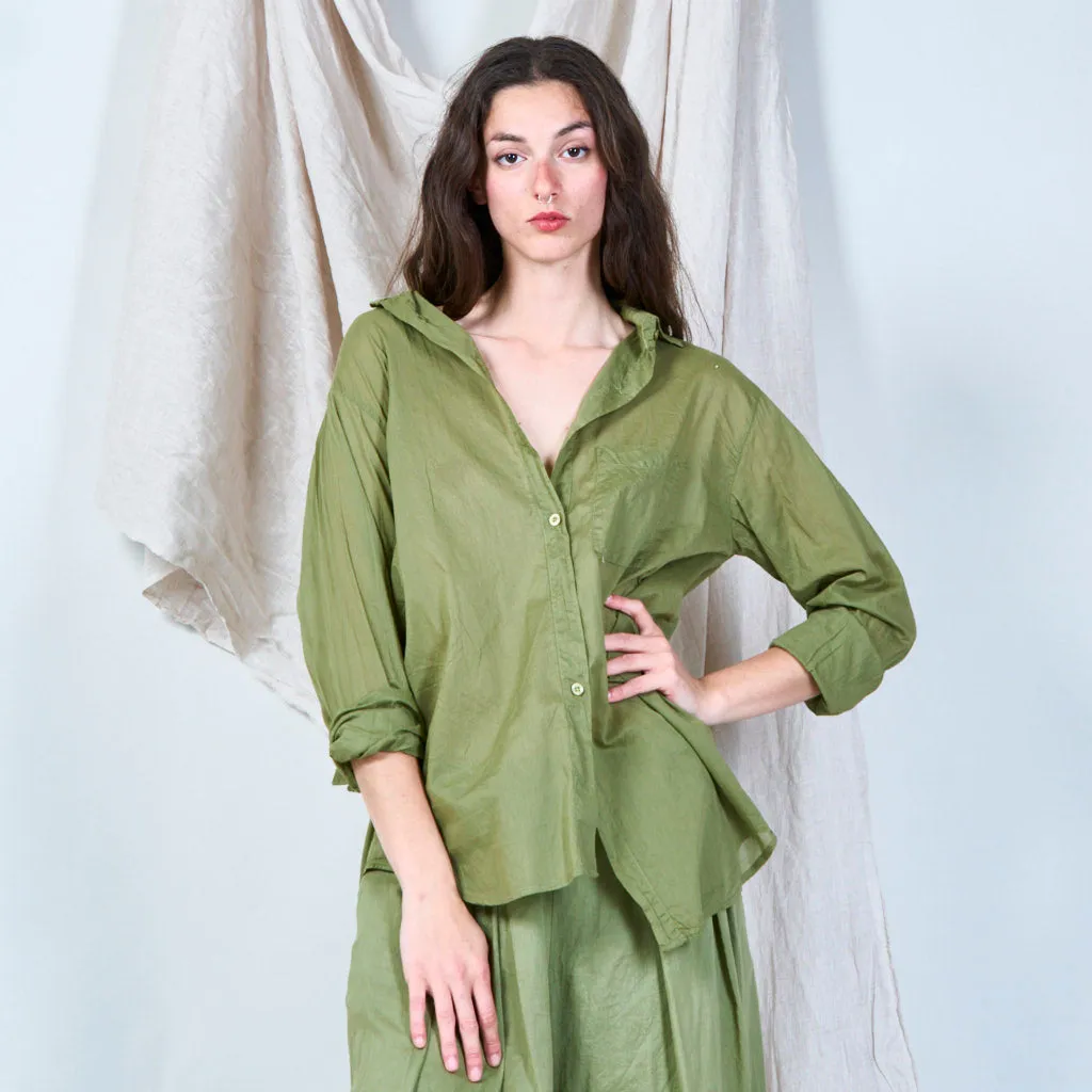 100% Cotton solid color oversized shirt wholesale