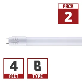 2 Pack - 4ft LED T8 Tube, 13 Watts, 1800 Lumens, 40K|50K|65K, Ballast Bypass, Single|Dual End