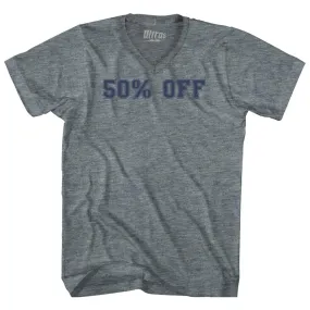 50% OFF Adult Tri-Blend V-neck T-shirt