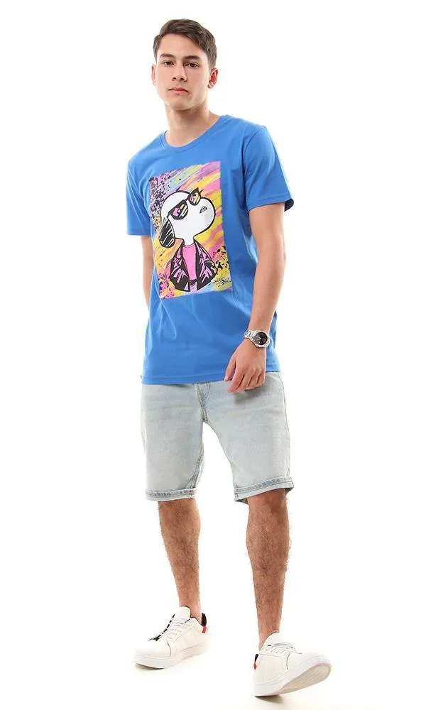 57485 Printed Snoopy Blue Slip On T-Shirt