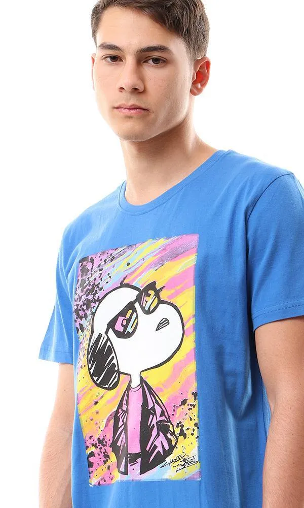 57485 Printed Snoopy Blue Slip On T-Shirt