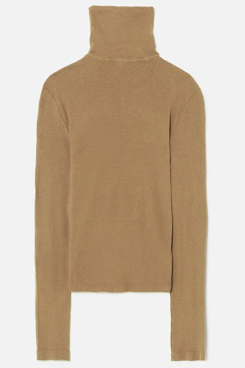 60s Long Sleeve Turtleneck - Caramel