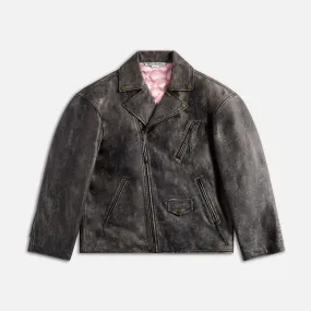 Acne Studios Biker Sanding Leather Jacket - Black