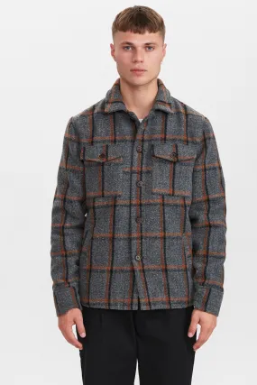 AKBASTIAN CHECK JACKET - Granit grey mel