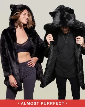 *Almost Purfect* Classic Black Panther Faux Fur Coat