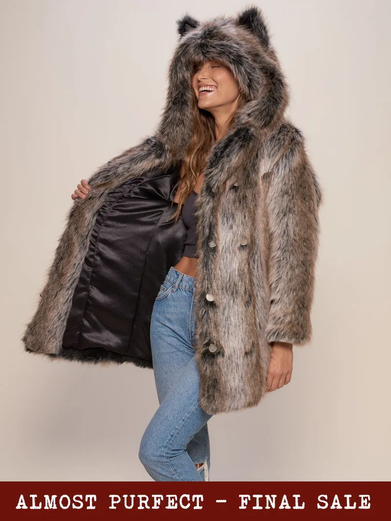 *Almost Purfect* Classic Grey Wolf Faux Fur Coat