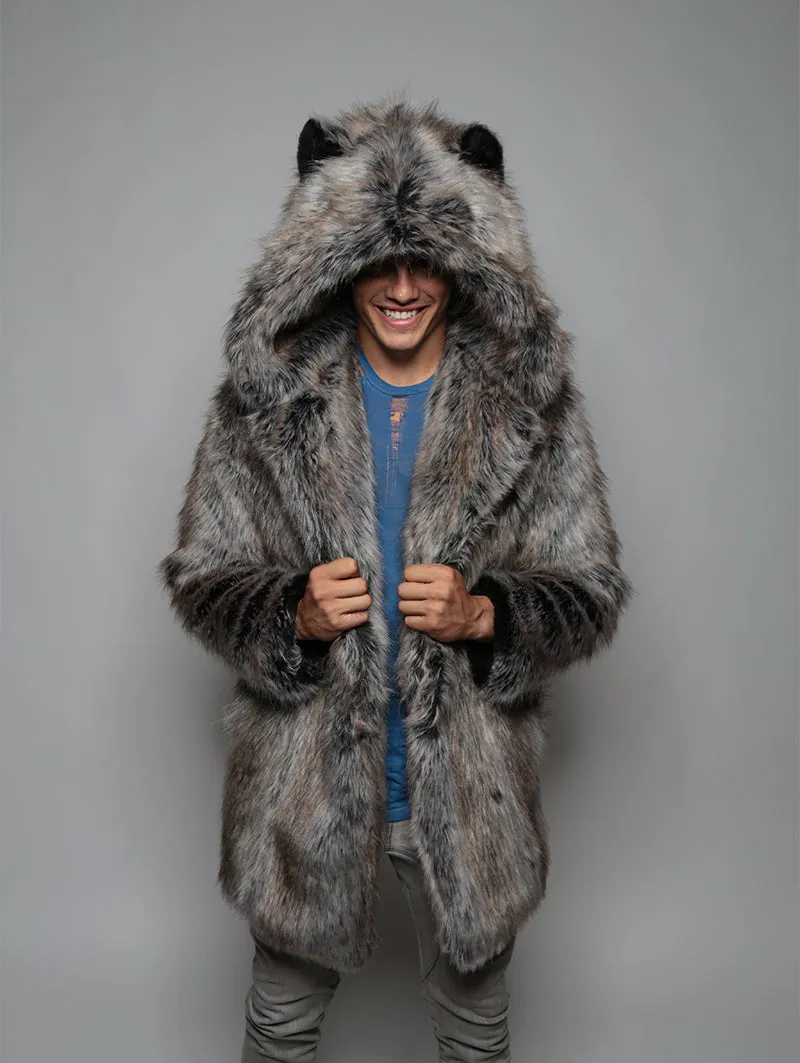 *Almost Purfect* Classic Grey Wolf Faux Fur Coat