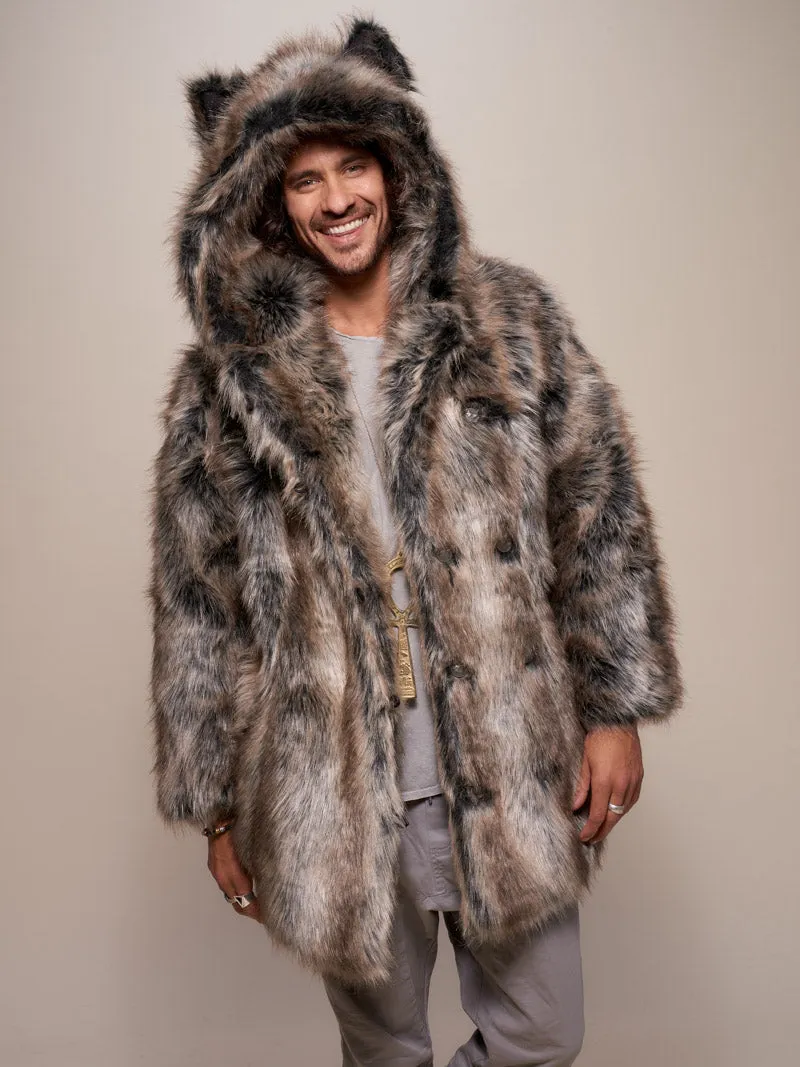 *Almost Purfect* Classic Grey Wolf Faux Fur Coat