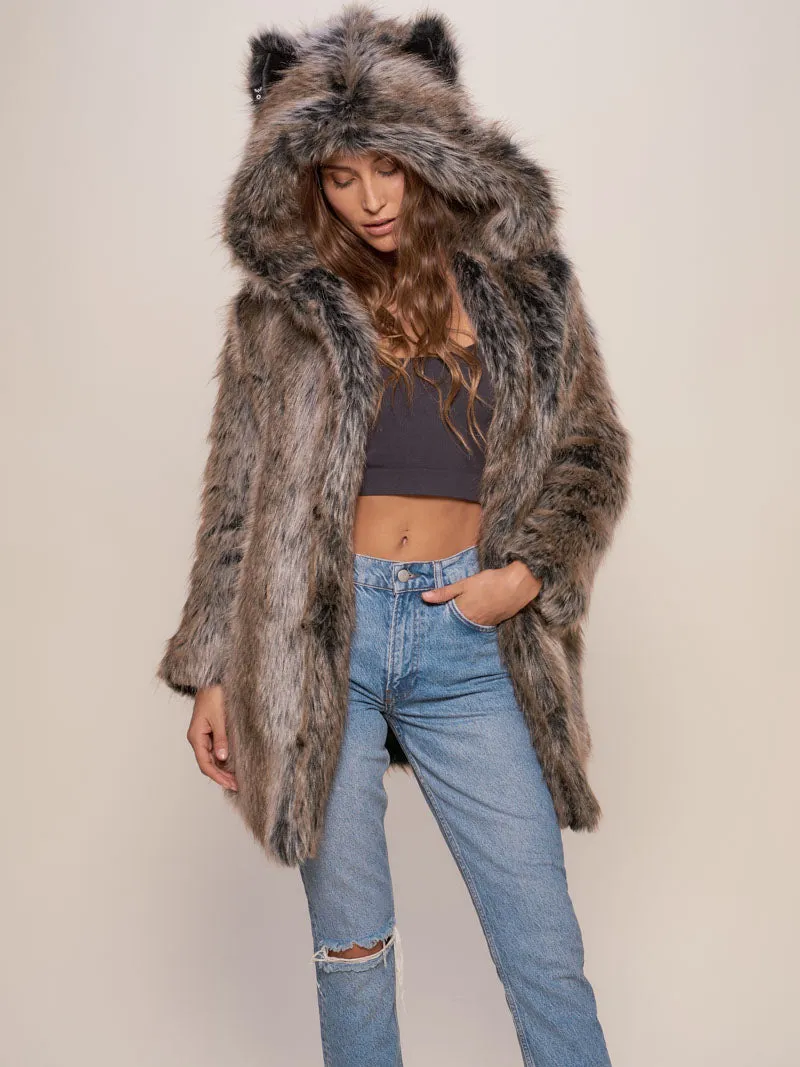 *Almost Purfect* Classic Grey Wolf Faux Fur Coat