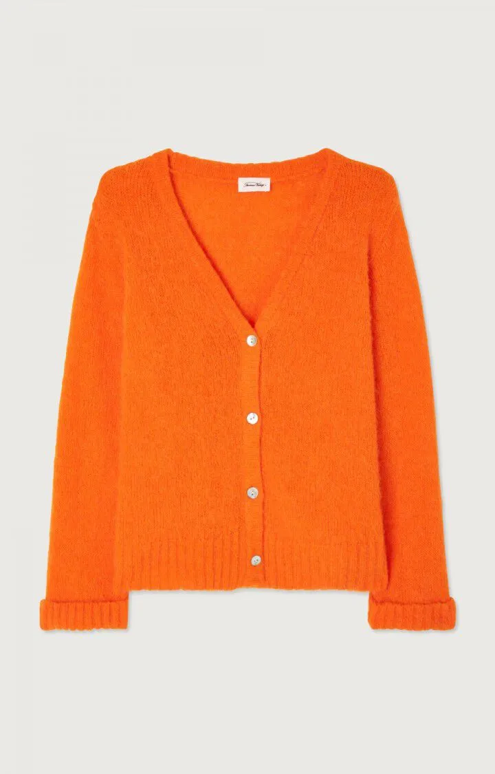 American Vintage Button up East Cardigan in Orange