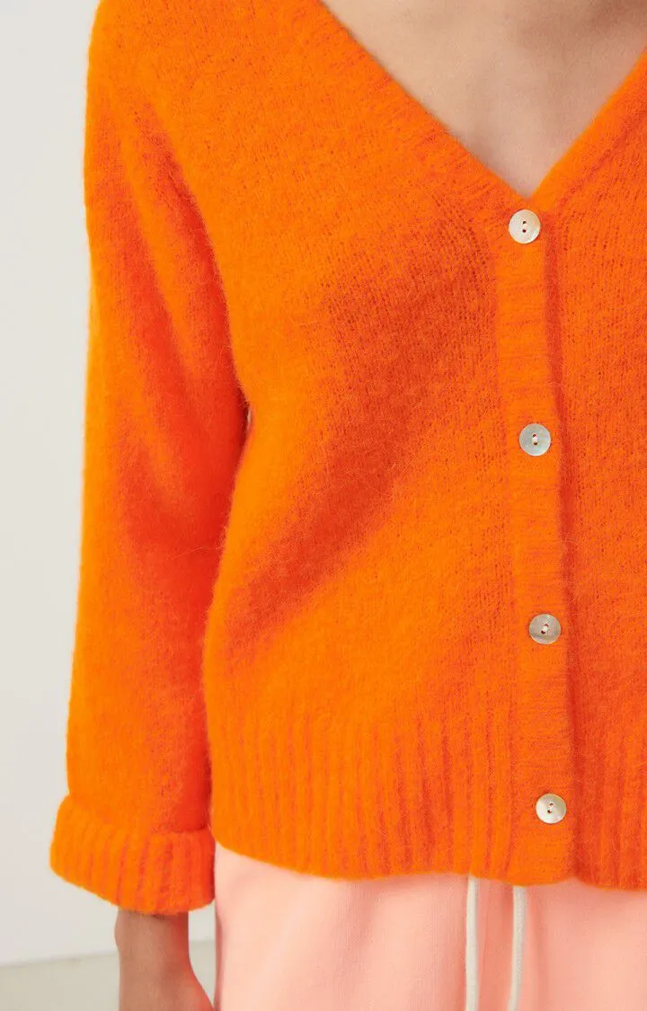 American Vintage Button up East Cardigan in Orange