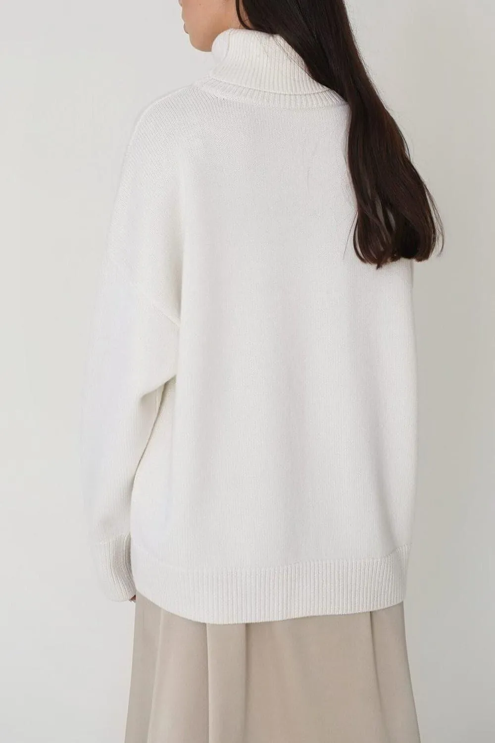 Angela Turtle Neck Dropped Shoulder Sweater