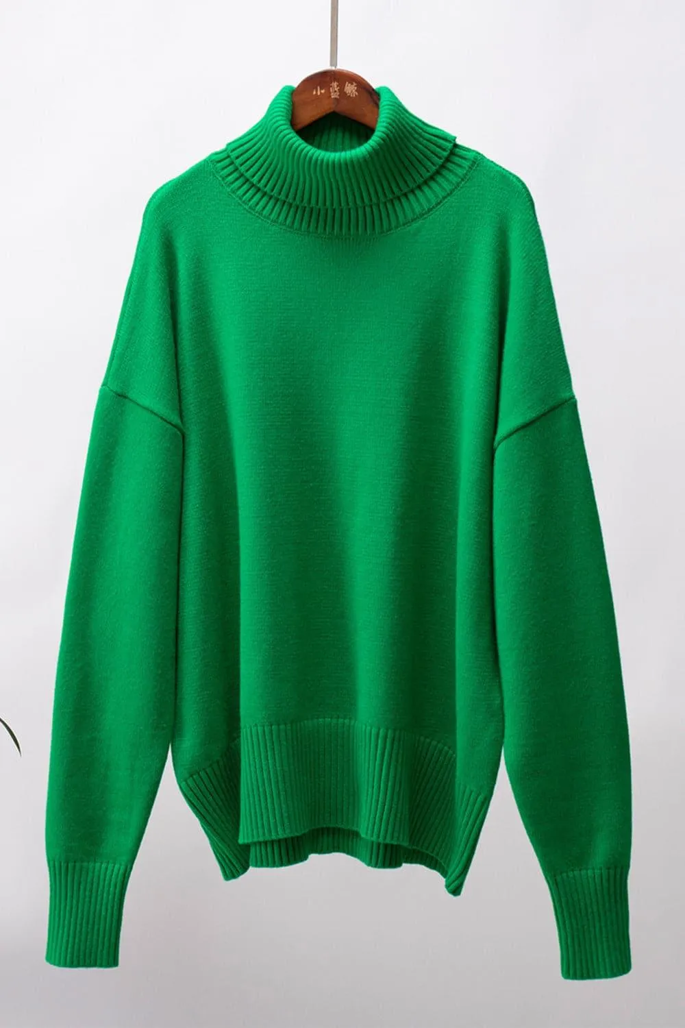 Angela Turtle Neck Dropped Shoulder Sweater