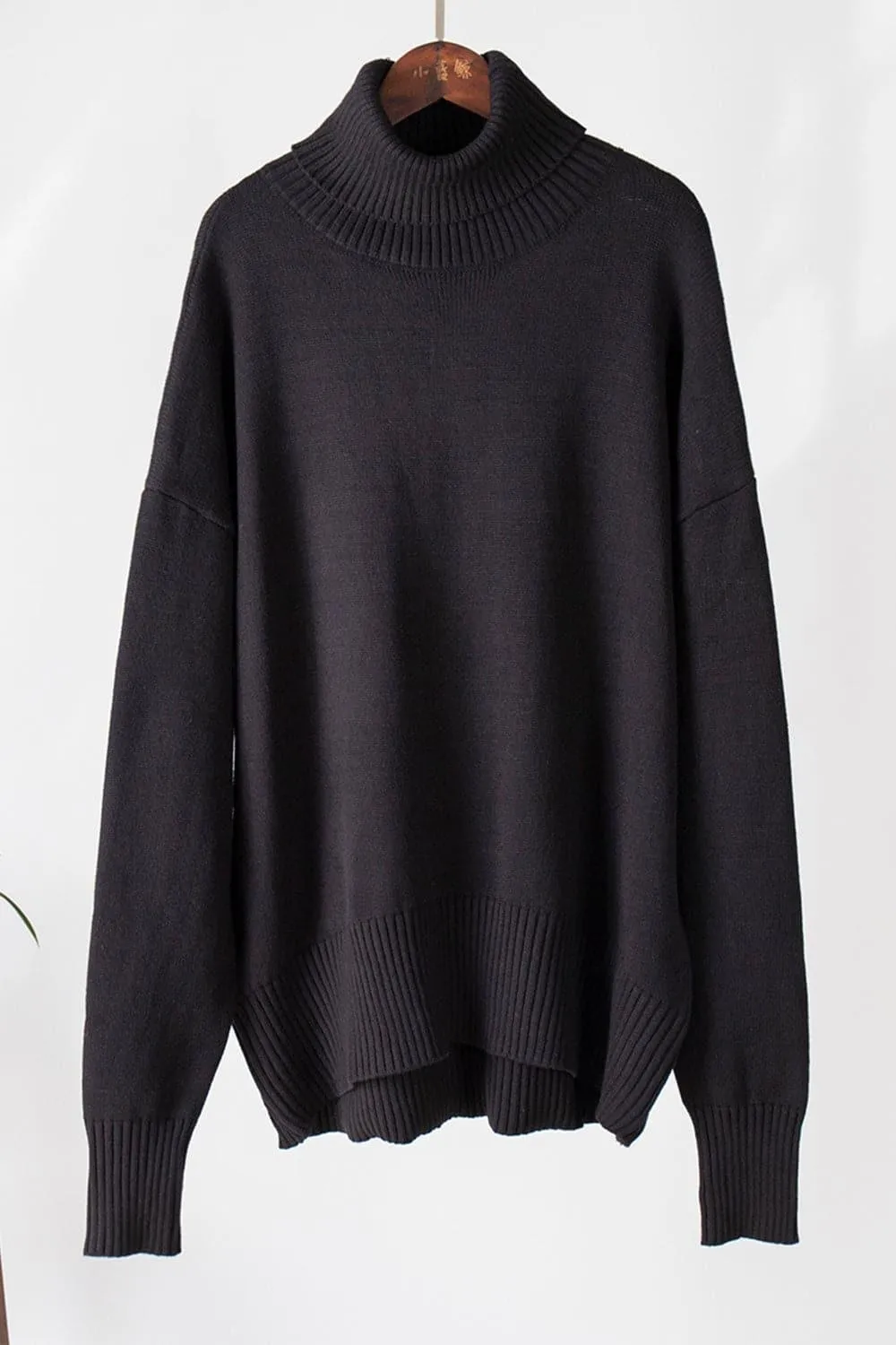 Angela Turtle Neck Dropped Shoulder Sweater