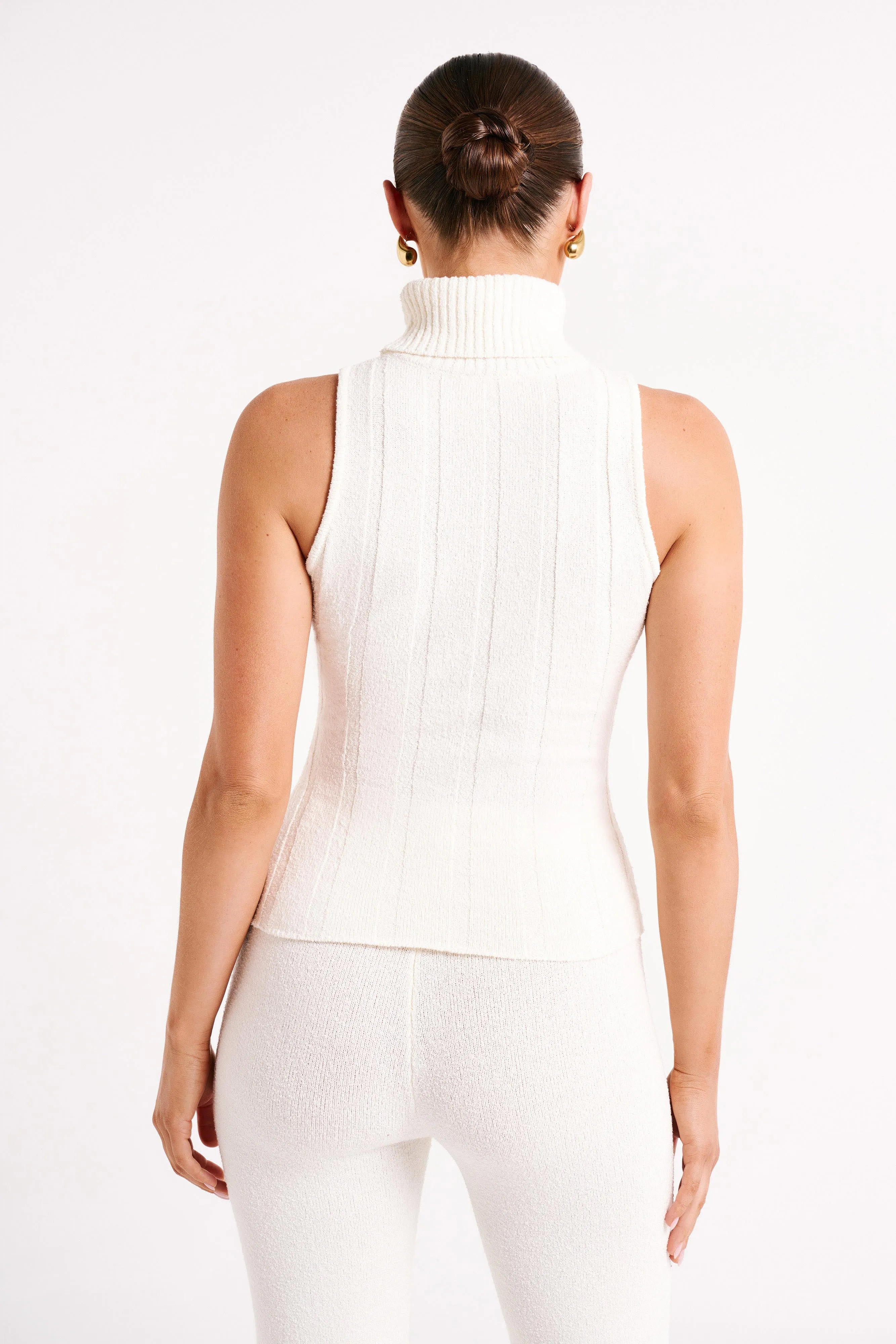 Angelina Ribbed Turtleneck - Ivory