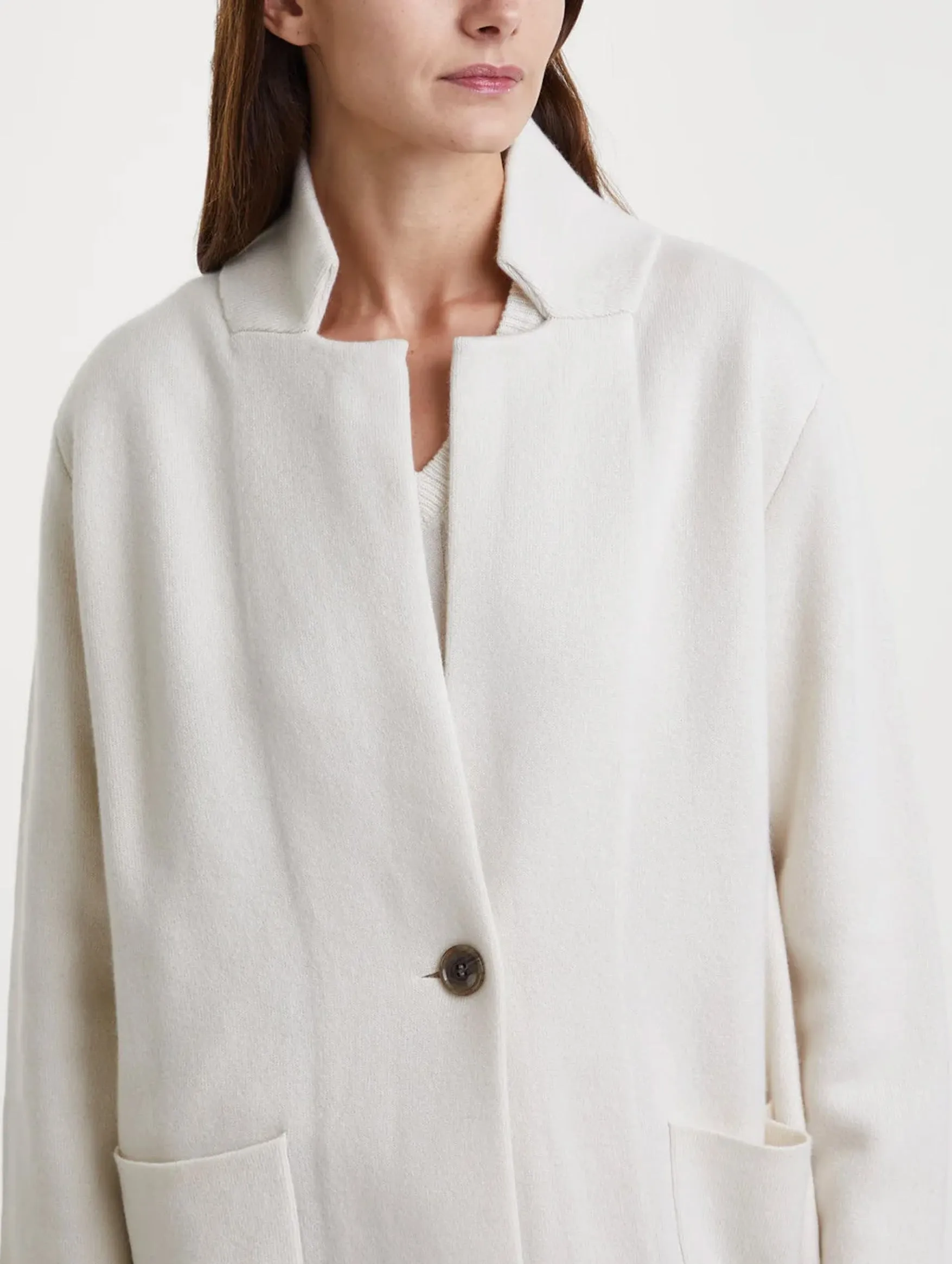 Anni Cashmere Cardigan Coat in Cream