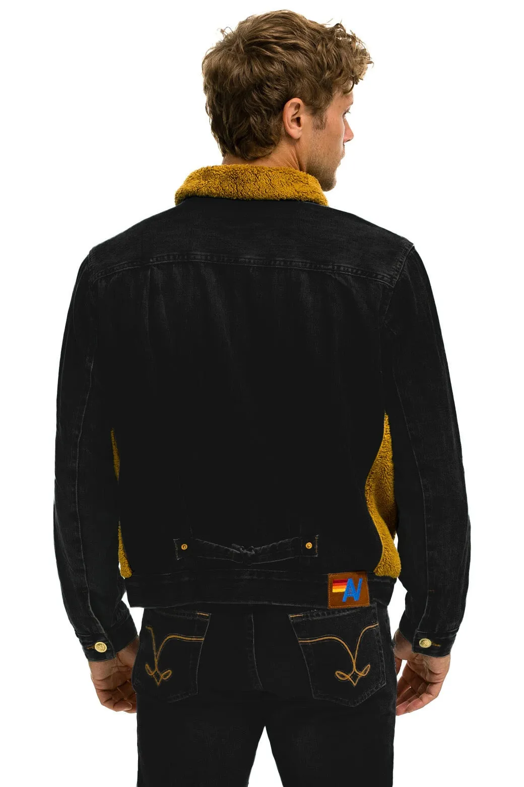 ASPEN SHERPA UNISEX DENIM JACKET - BLACK HONEY