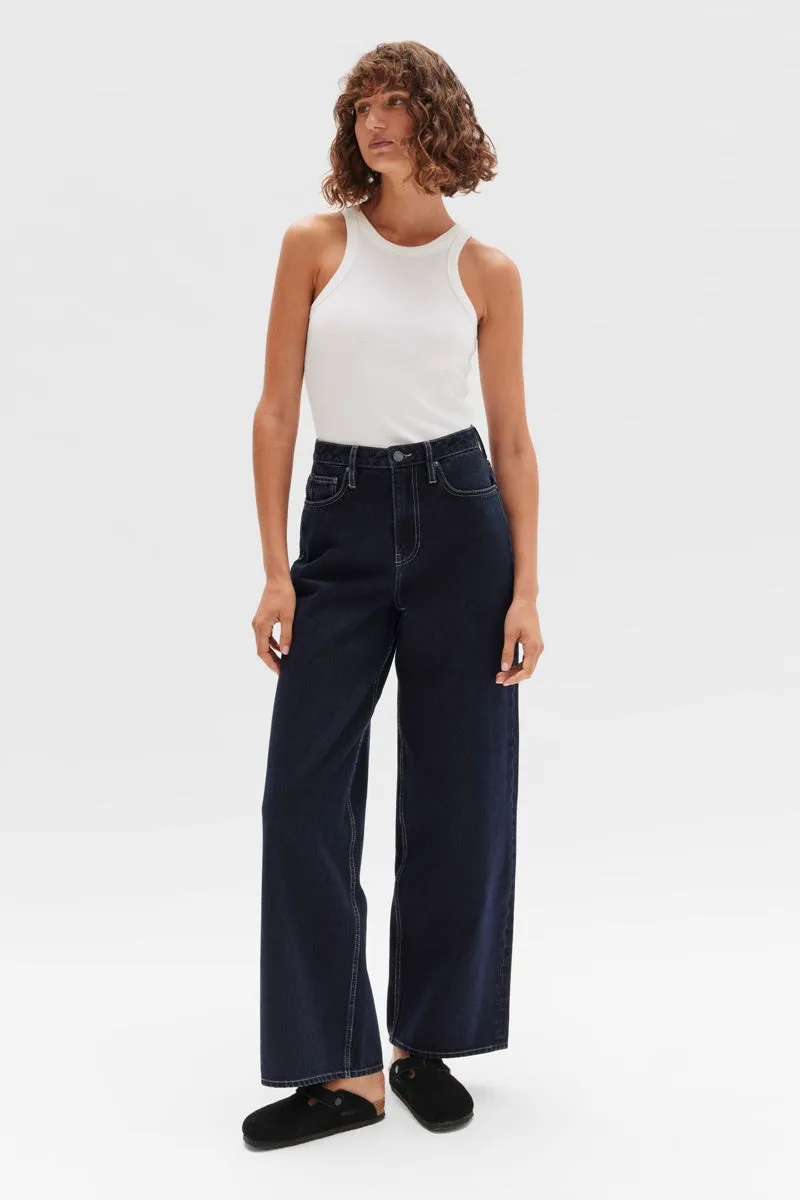 Assembly Label - Wide Leg Jean - Contrast Blue