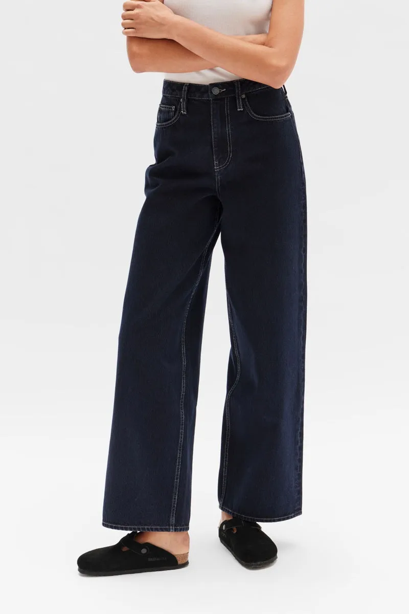 Assembly Label - Wide Leg Jean - Contrast Blue