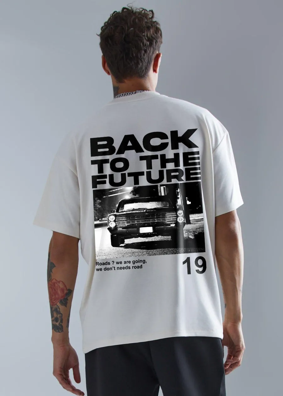 Back To Future Men Oversized Printed T-Shirt