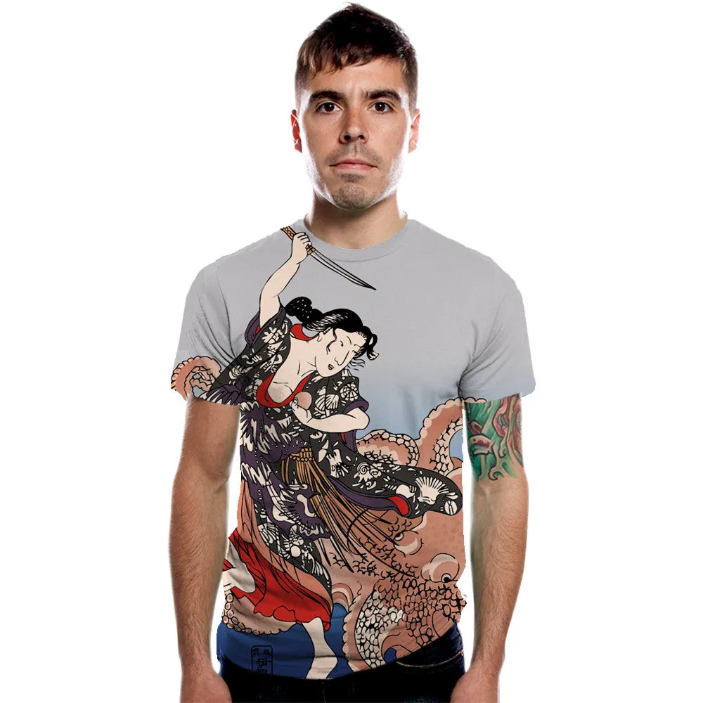 Battling the Octopus Men's Graphic Tee