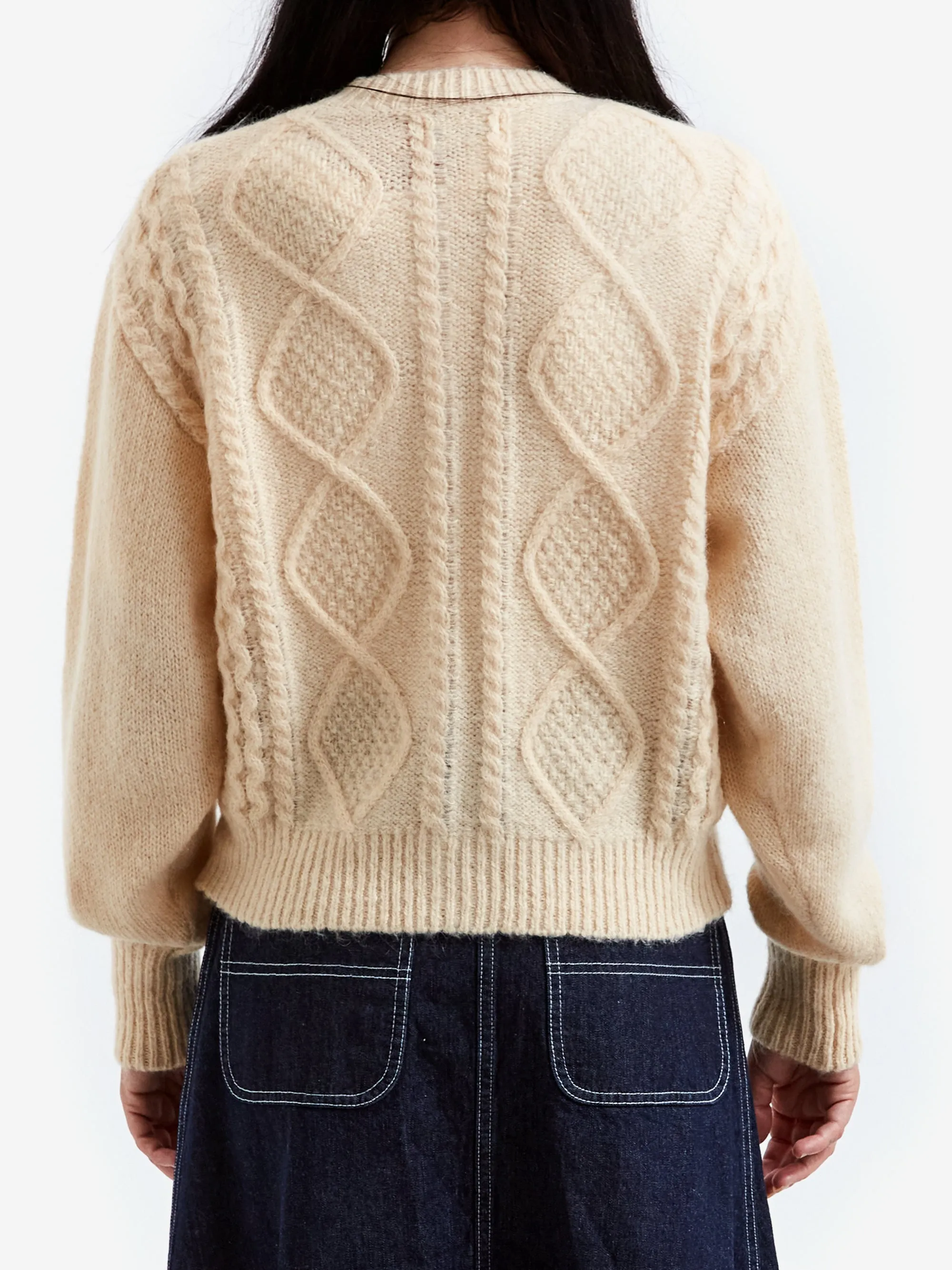 Beams Boy Mohair Alan Cardigan - Ivory