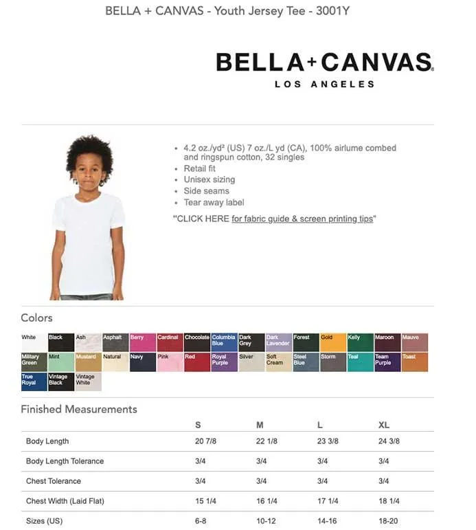 Bella Canvas Youth T-Shirt