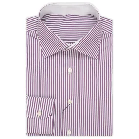 BESPOKE ATHENS Handmade Purple Striped Poplin Cotton Dress Shirt 41 NEW 16