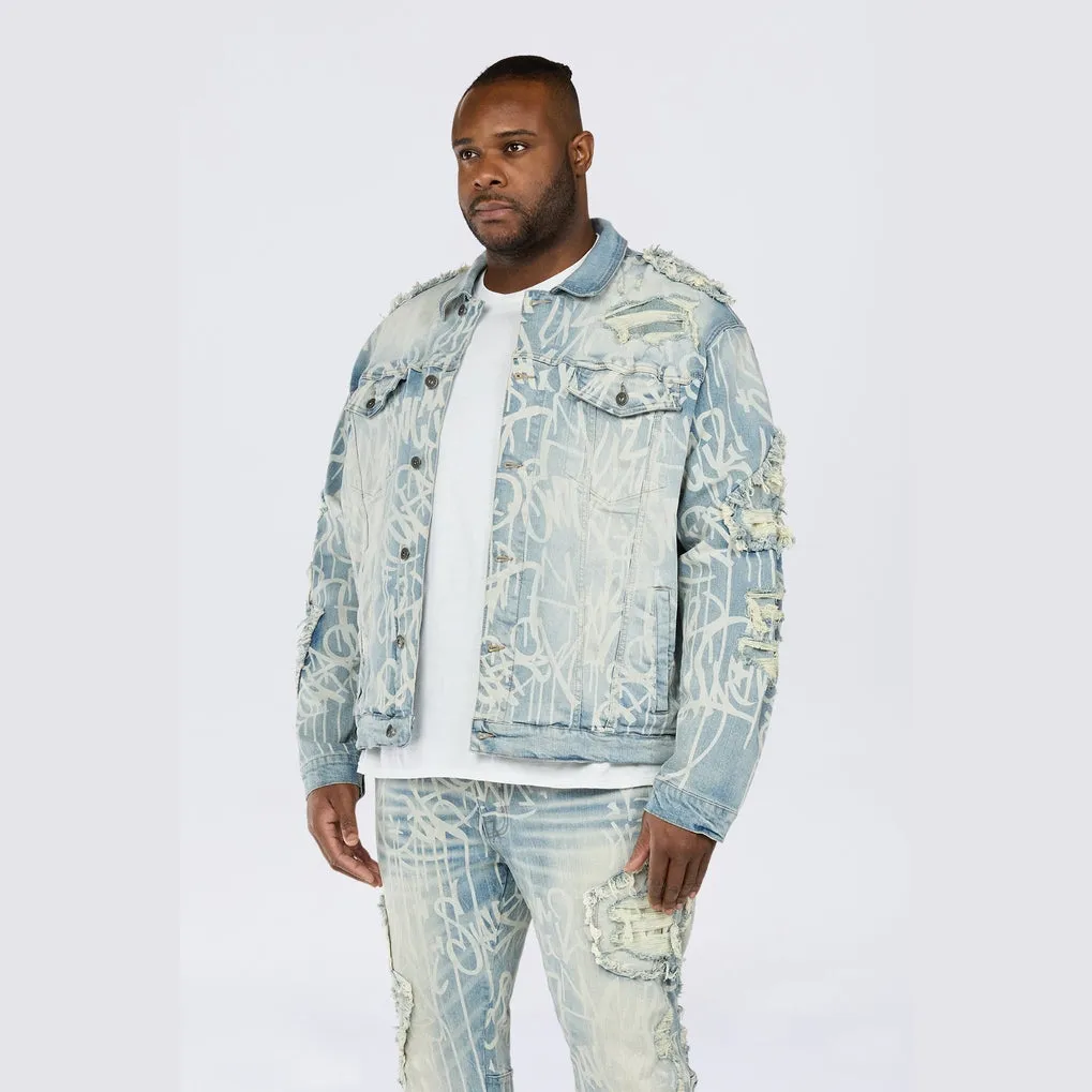 Durable Rip & Repair Nassau Blue Jean Jacket for Big and Tall Men.