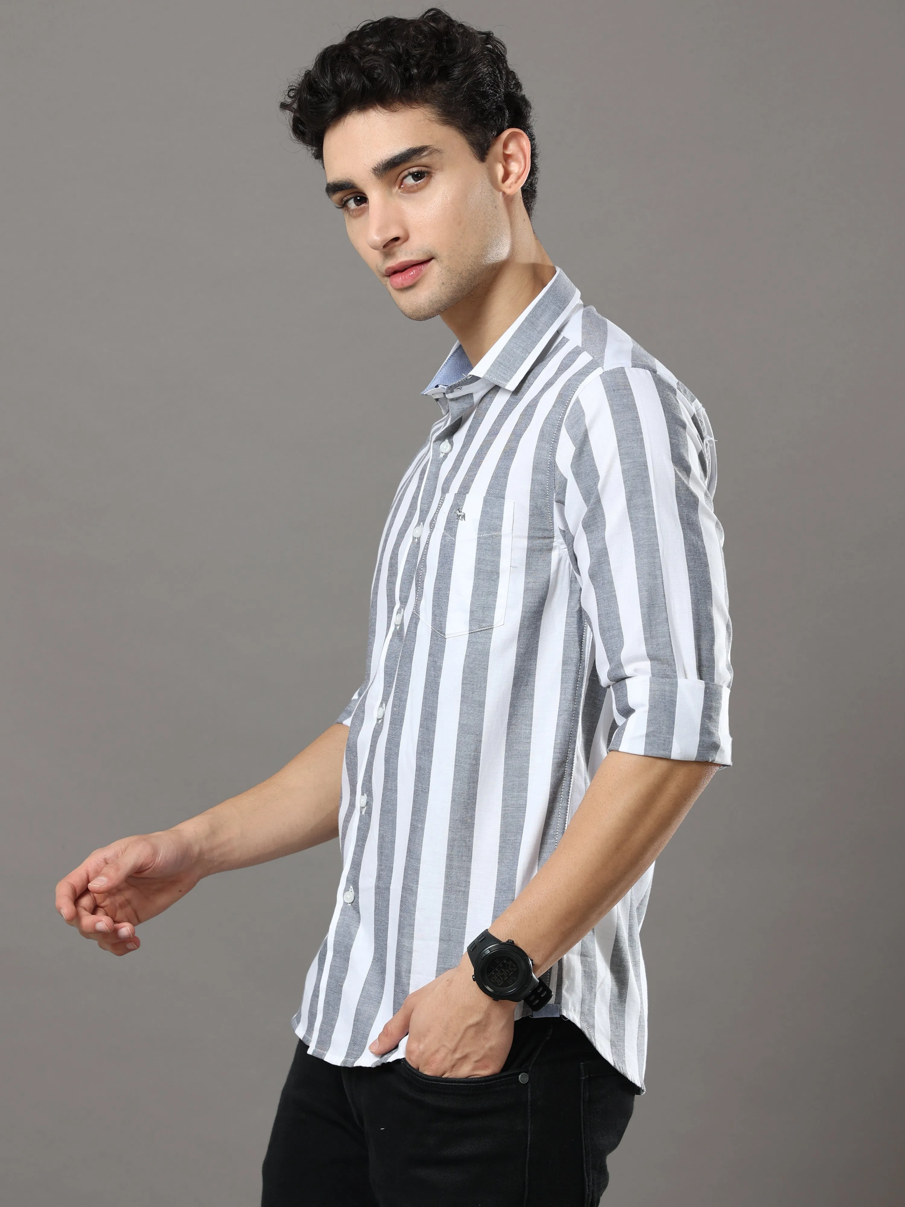 Black And White Stripes Shirt