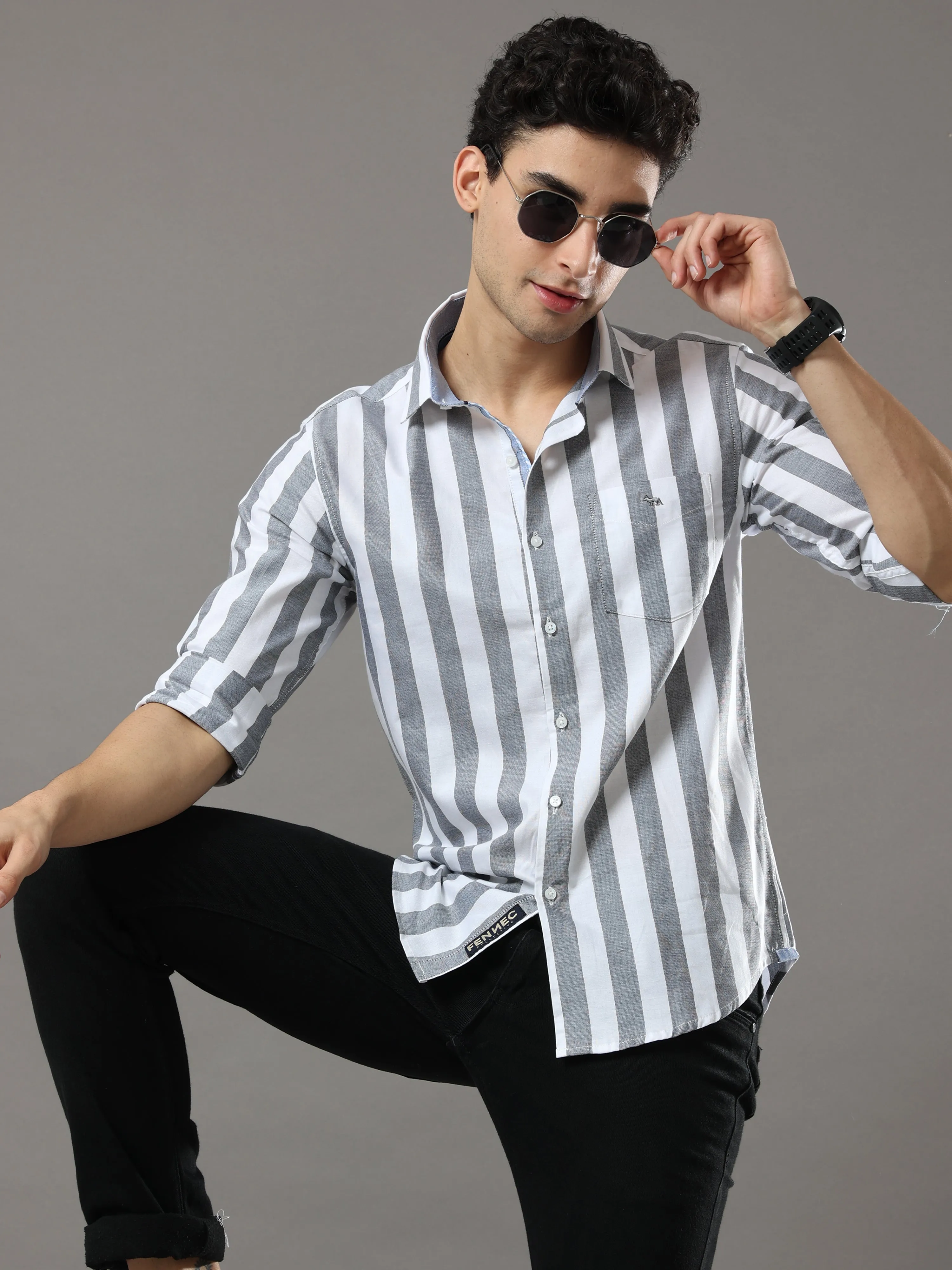 Black And White Stripes Shirt