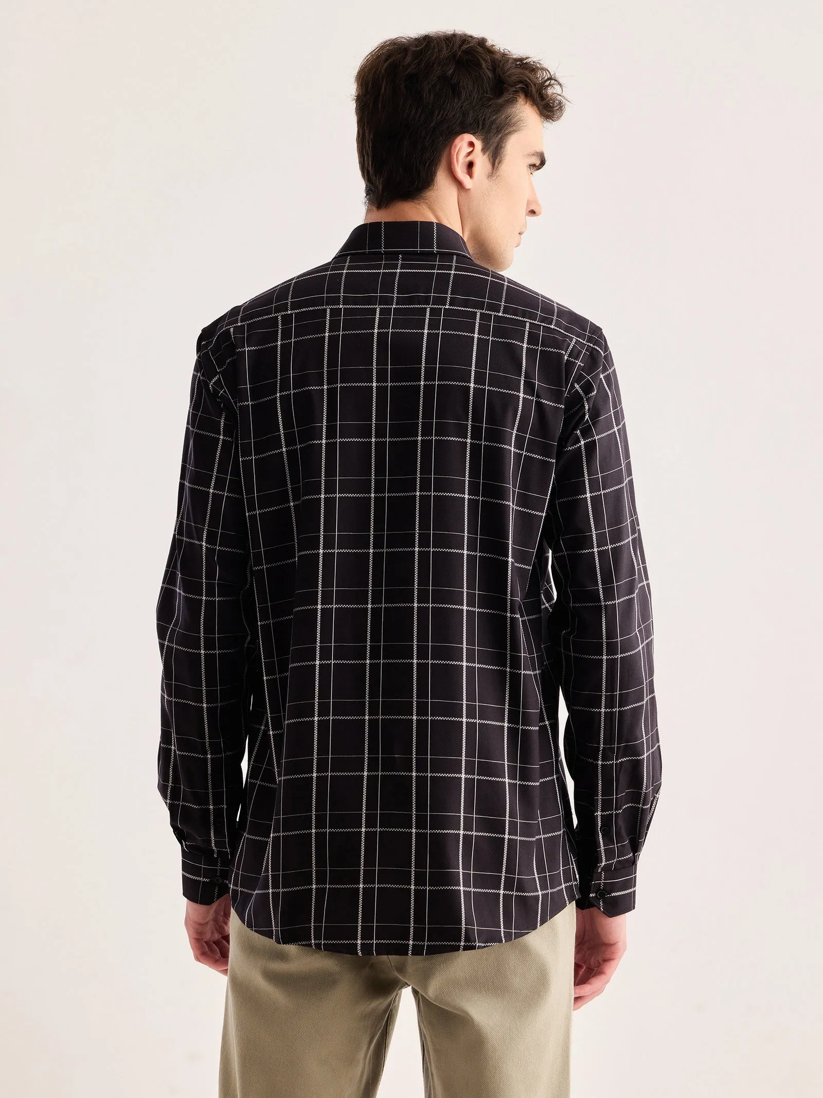 Black Checked Formal Shirt