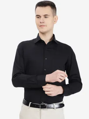 Black Checked Slim Fit Formal Shirt | Metal