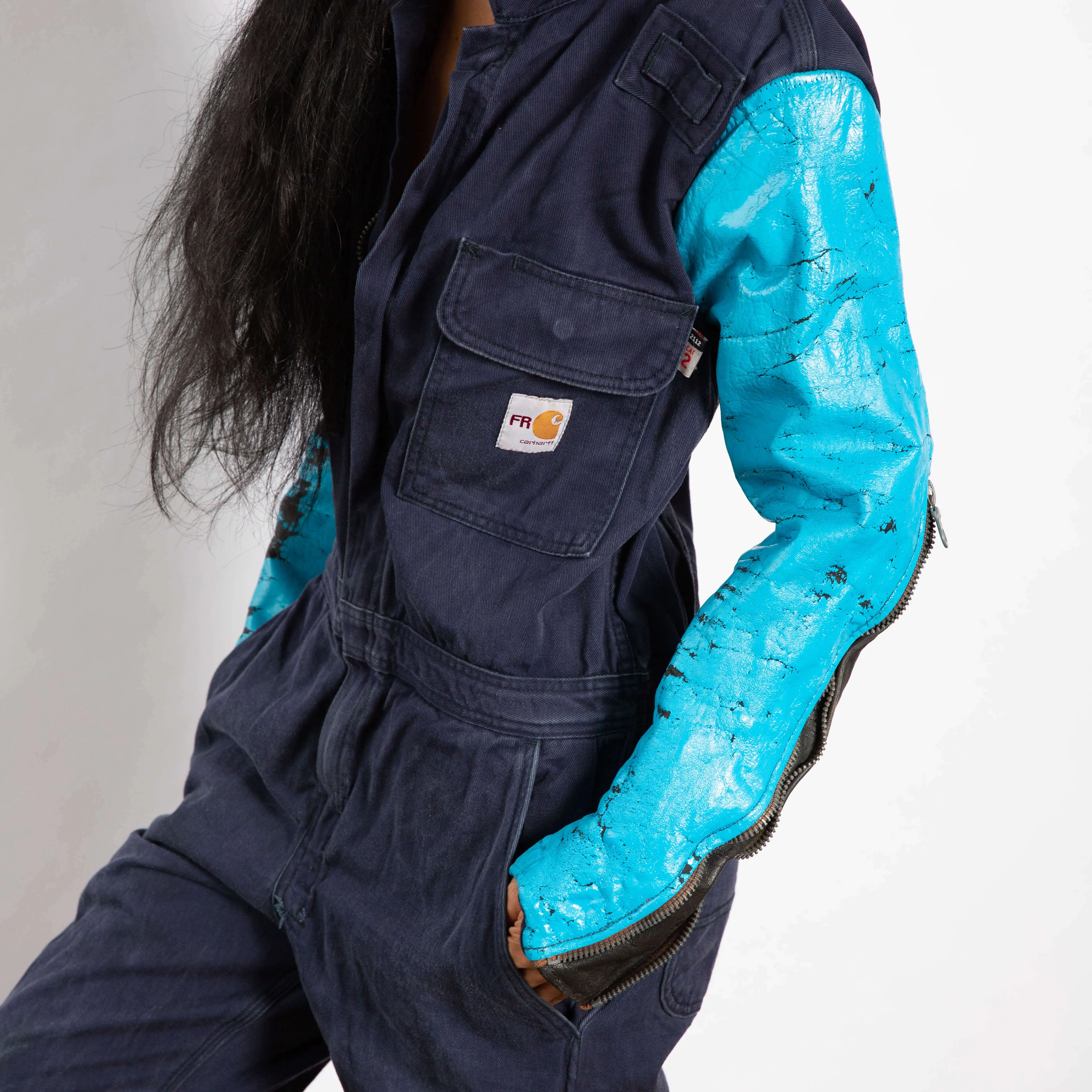 Blue Moto and Navy Workwear Reworked Jumpsuit