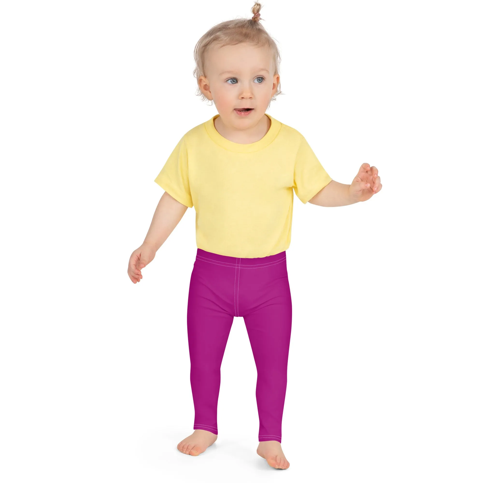 Bold and Bright: Solid Color Leggings for Active Girls - Fresh Eggplant