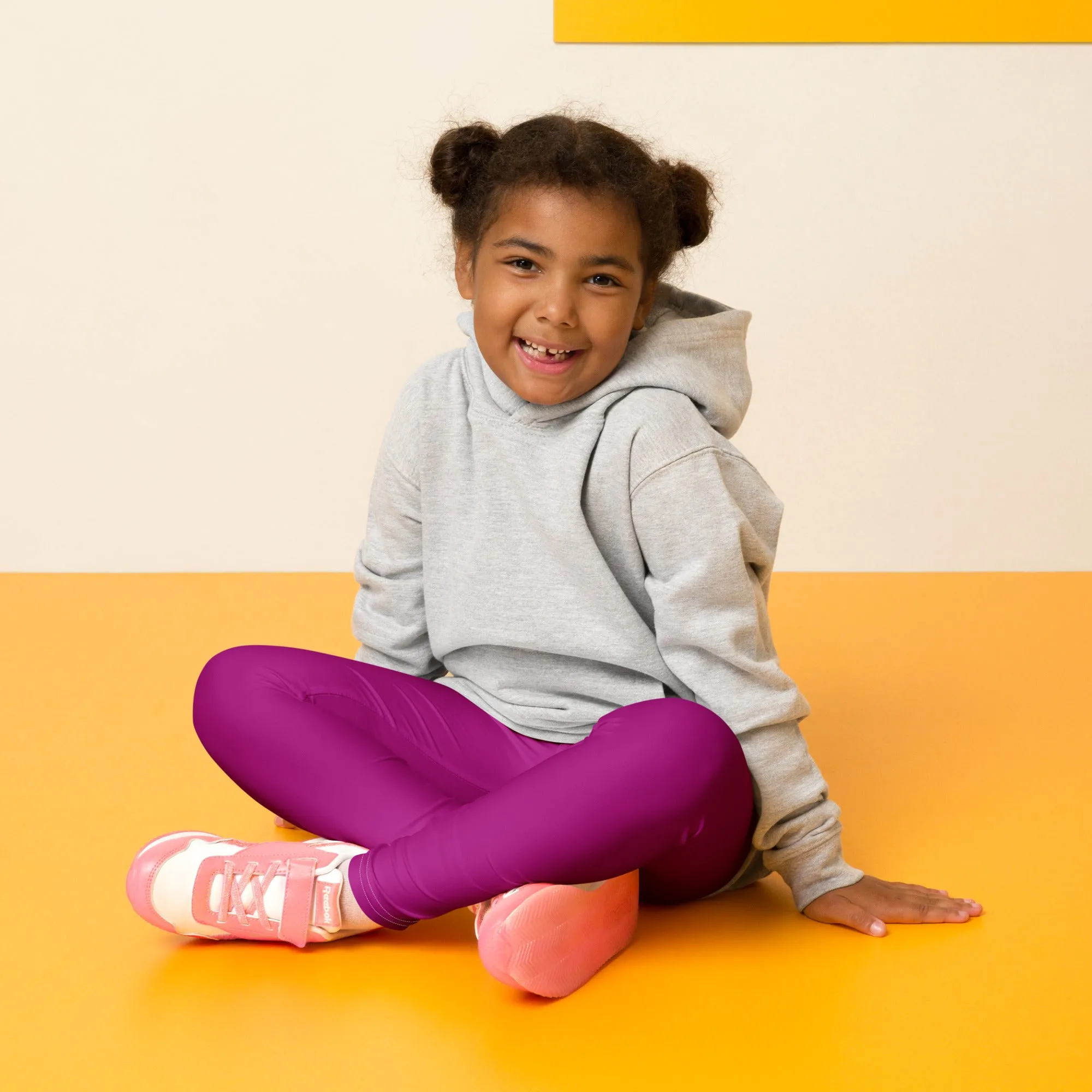 Bold and Bright: Solid Color Leggings for Active Girls - Fresh Eggplant