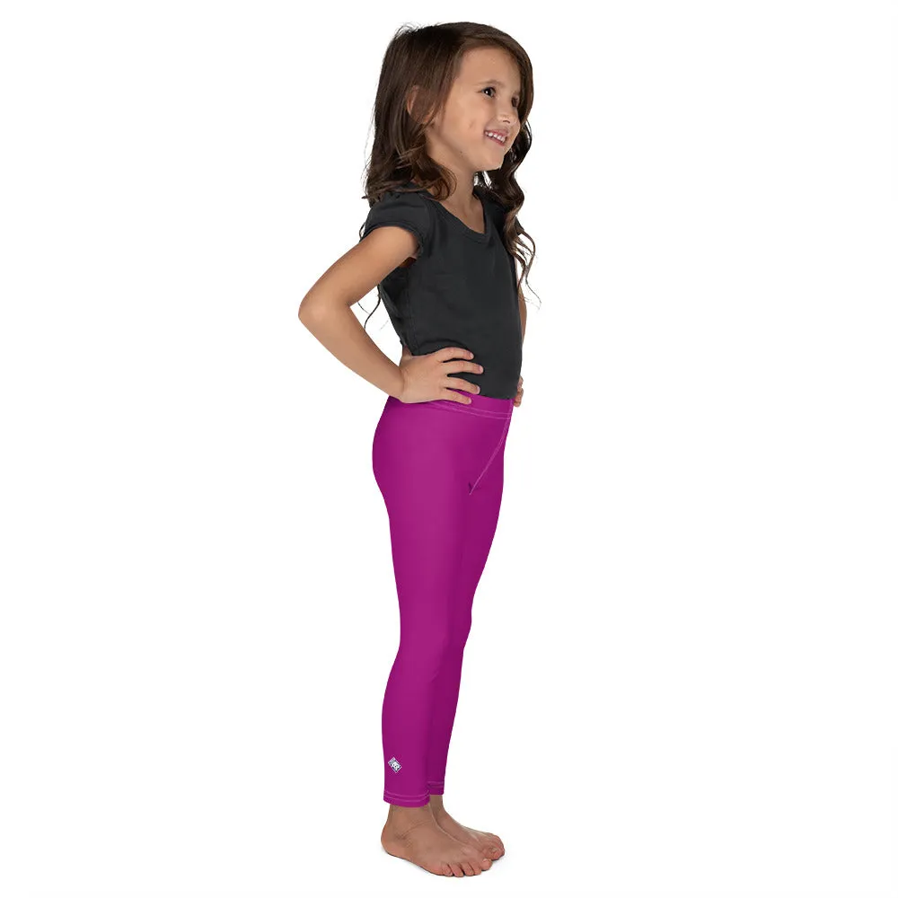 Bold and Bright: Solid Color Leggings for Active Girls - Fresh Eggplant