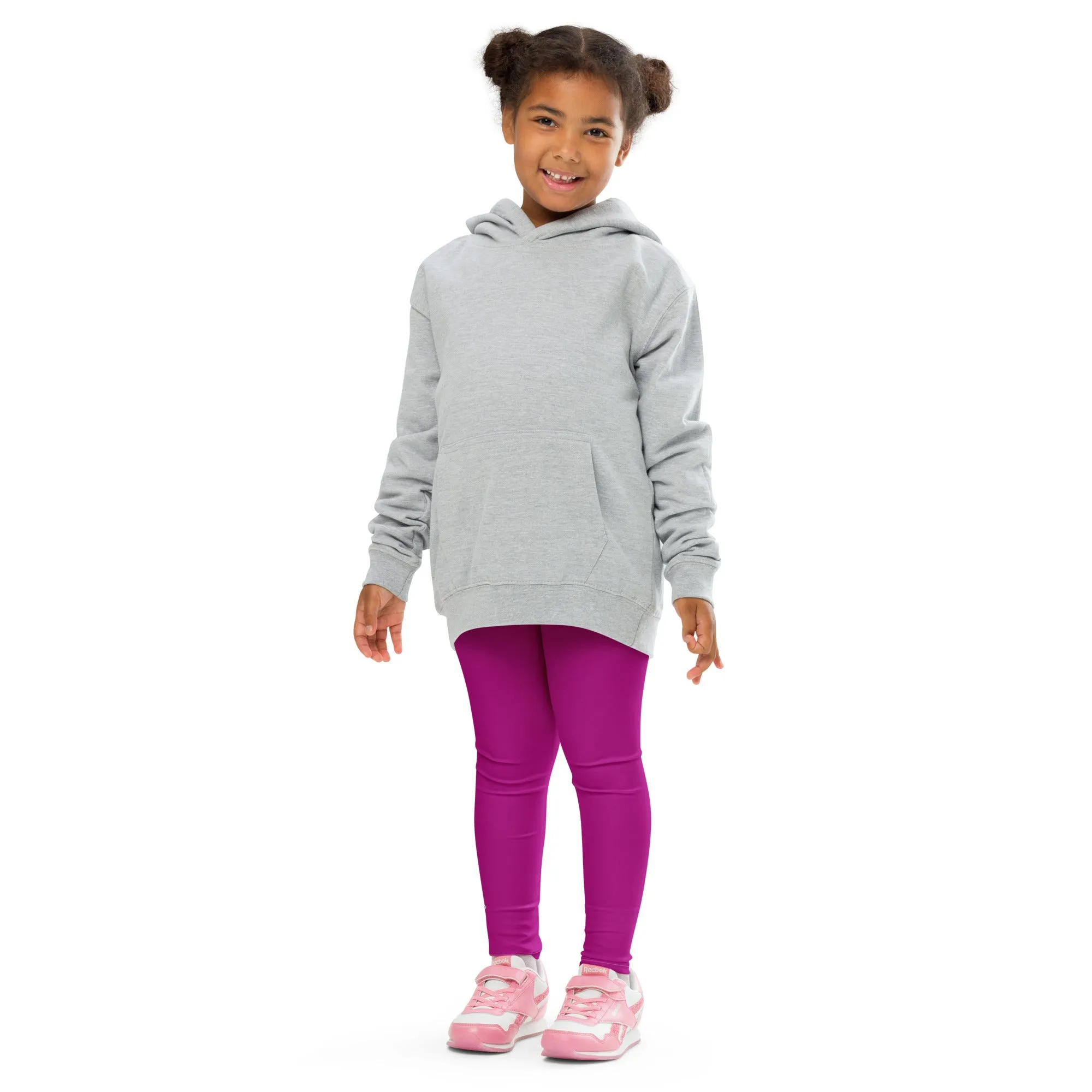 Bold and Bright: Solid Color Leggings for Active Girls - Fresh Eggplant