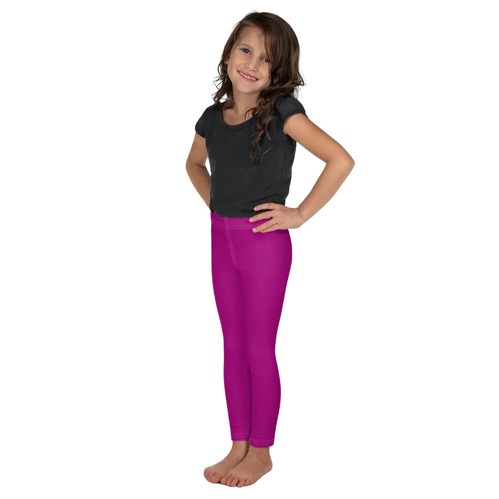 Bold and Bright: Solid Color Leggings for Active Girls - Fresh Eggplant