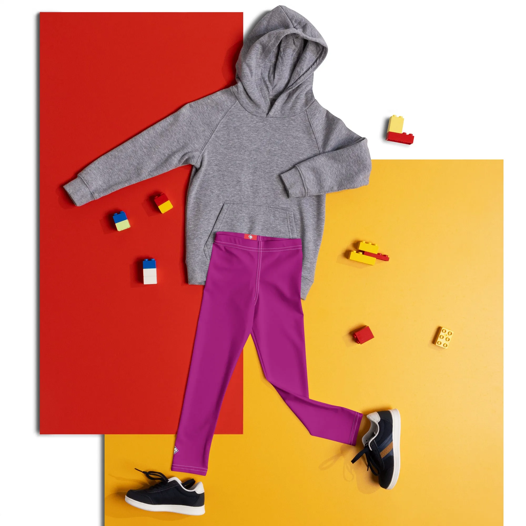 Bold and Bright: Solid Color Leggings for Active Girls - Fresh Eggplant