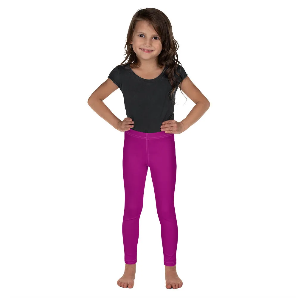 Bold and Bright: Solid Color Leggings for Active Girls - Fresh Eggplant