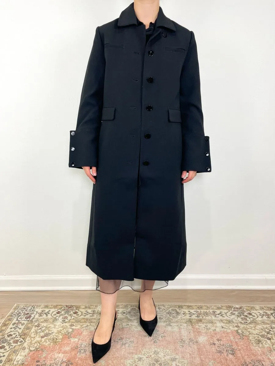 Bonded Crepe Coat in Black