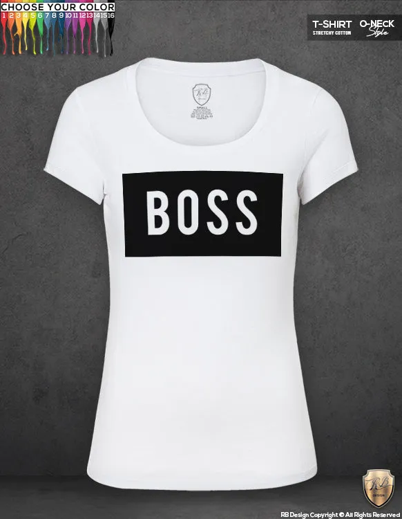 Boss Womens T-shirt Trendy Wording Ladies Tank Top WD026