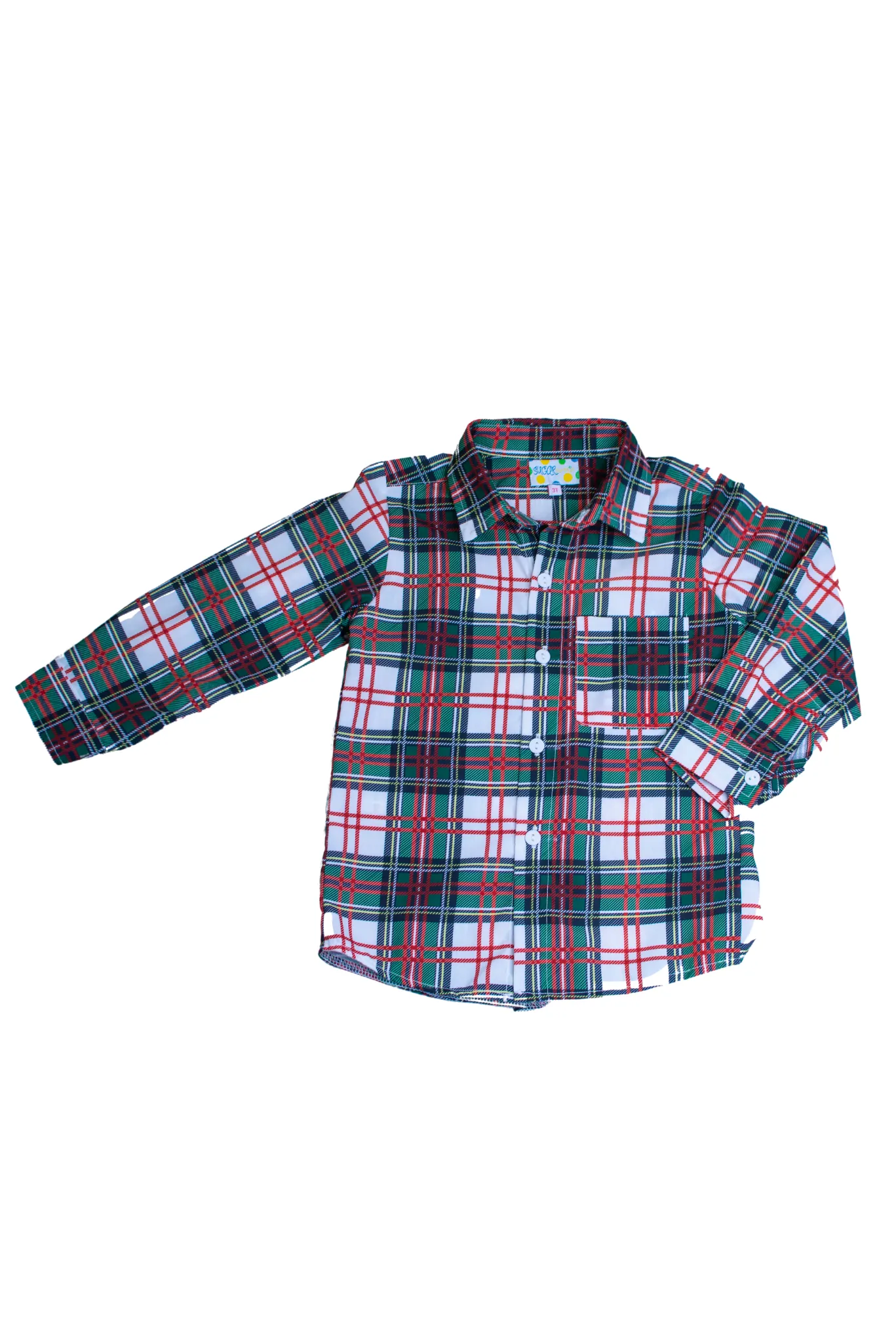 Boys Christmas Plaid Shirt Only