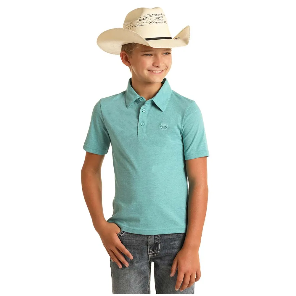 Boy's Rock & Roll PEACOCK Stripped Polo Shirt