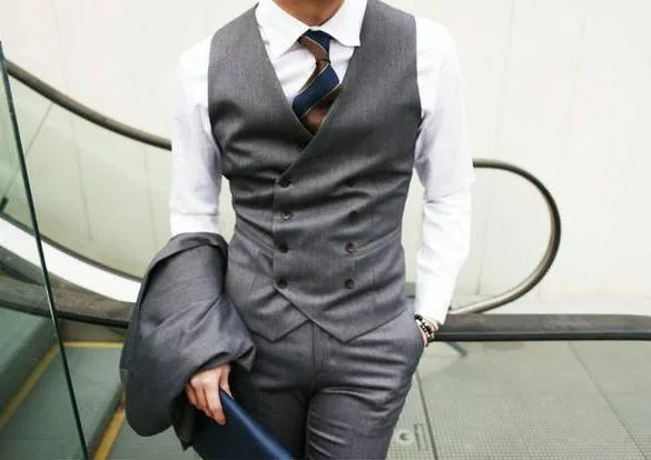 British Style Slim Double Breasted Waistcoat