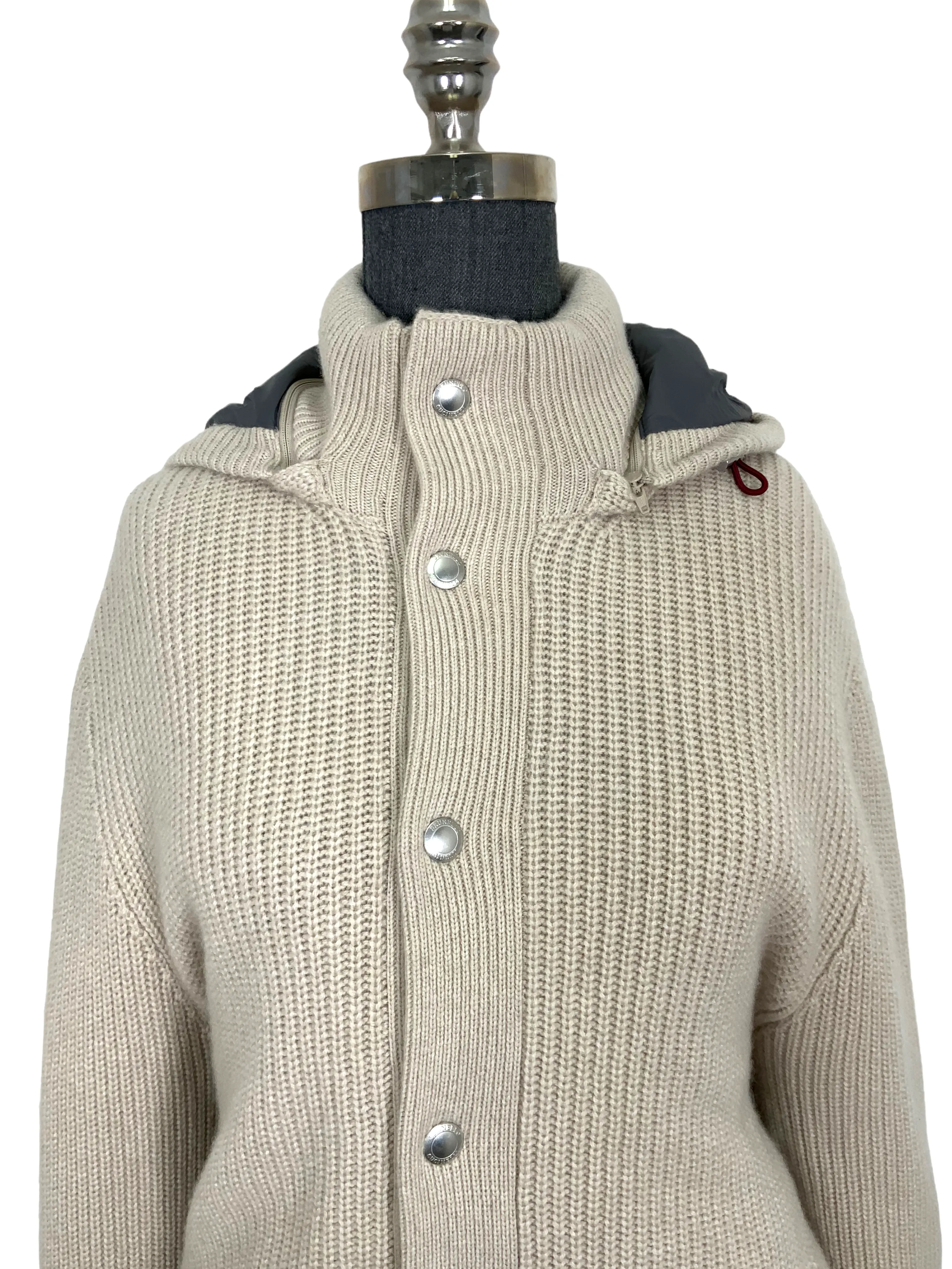 Brunello Cucinelli Cashmere Knit Bomber Jacket Size L